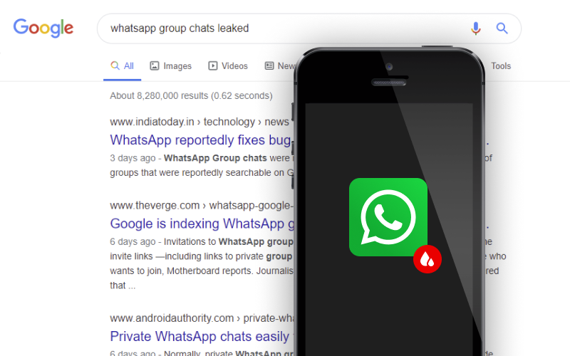 WhatsApp Group Chat Links Being Indexed By Search Engines